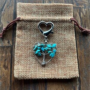Blue Howlite Bag Charm Imitation Turquoise Blue Howlite Pendant Bag Charm